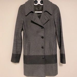 Grey wool coat - peacoat style